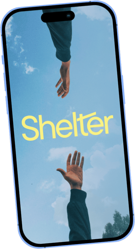 Mobile Phone With Shelter Logo In The Middle